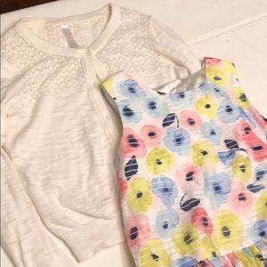 Gently worn girls spring dress and sweater set